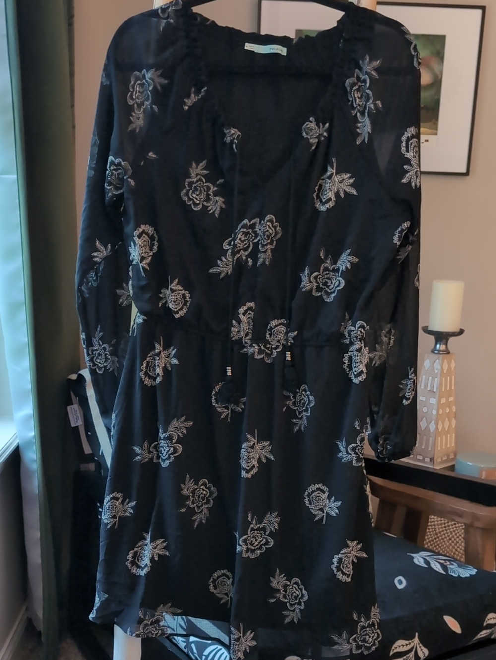 Maurices Black Floral Dress - Medium